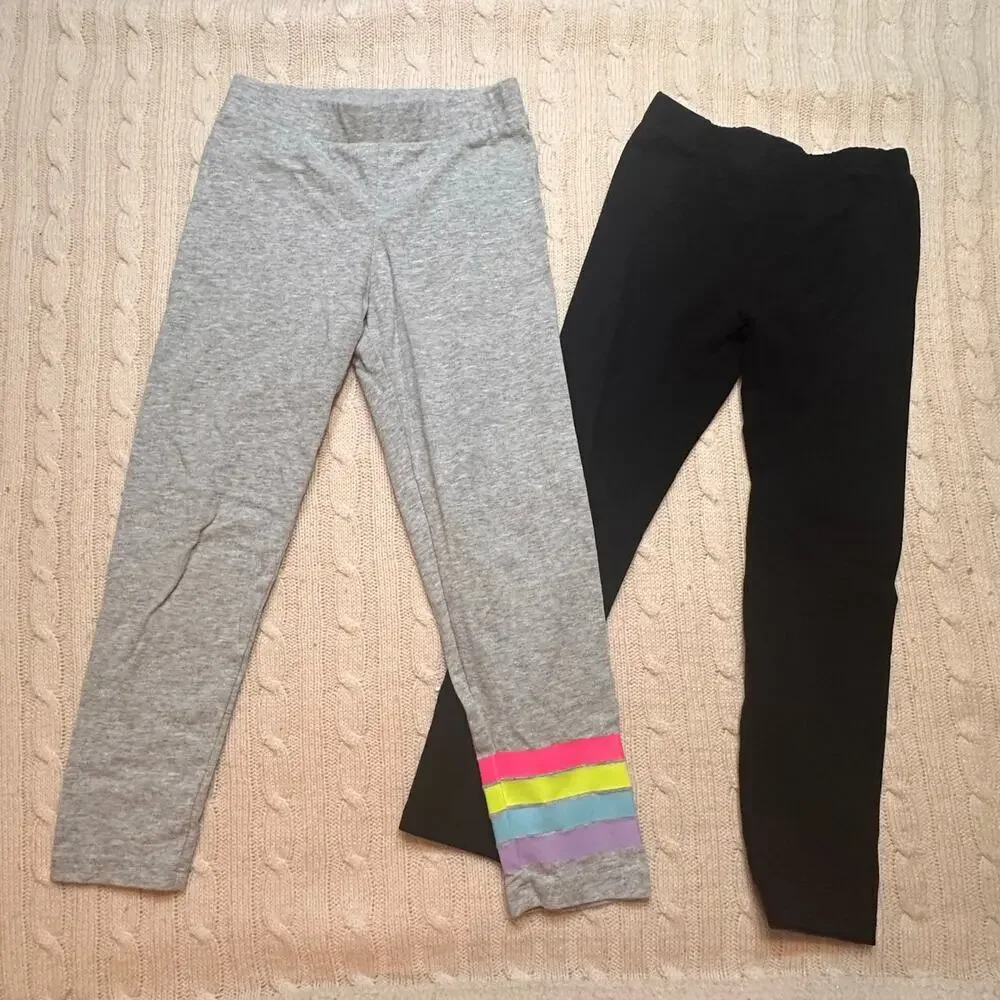 Bundle of Girl's Leggings sz 5/6 Black and Gray Leggings
